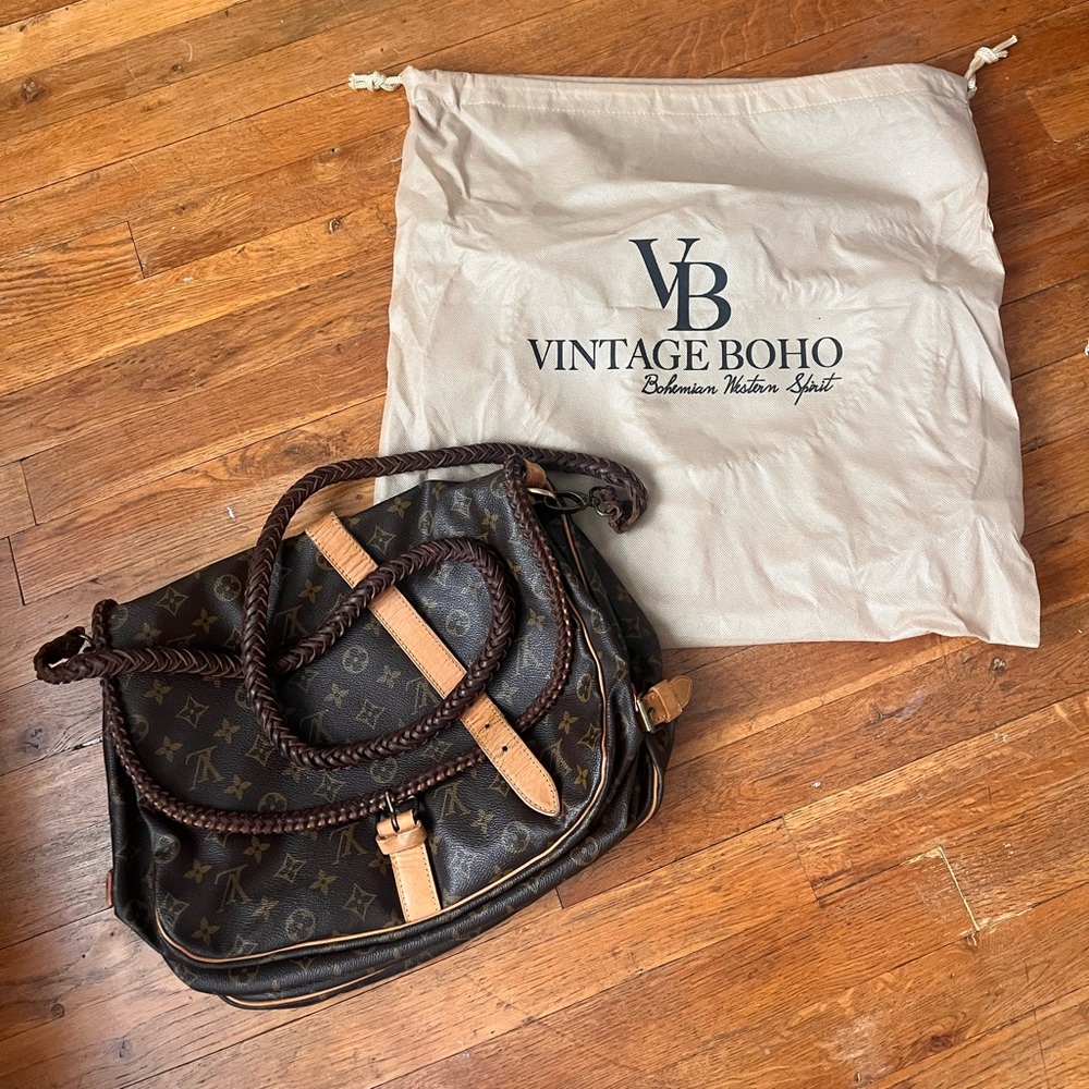 Vintage Boho authentic Louis Vuitton large saddle bag
